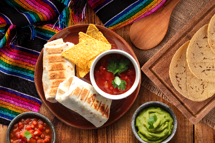 Burrito meksykańskie z czerwoną fasolą