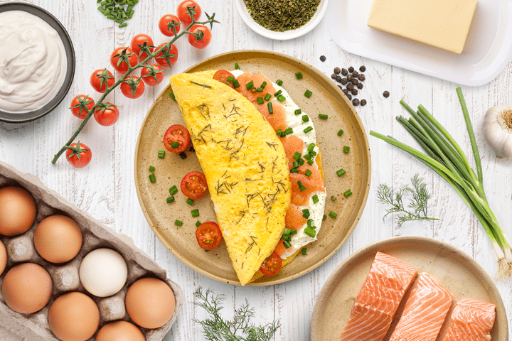 Omlet z łososiem